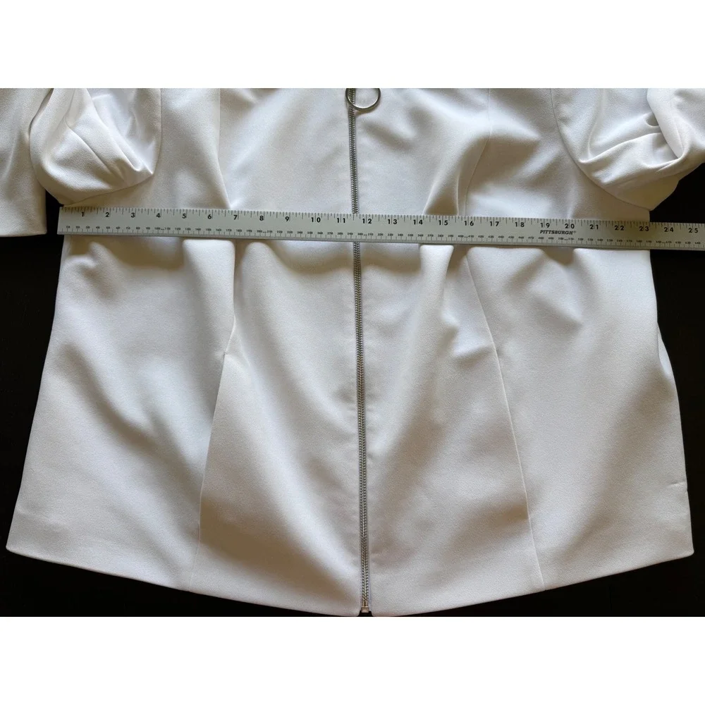 Calvin Klein Zip-Up Suit Separate Jacket‎ Womens Size 20W White Business Casual
